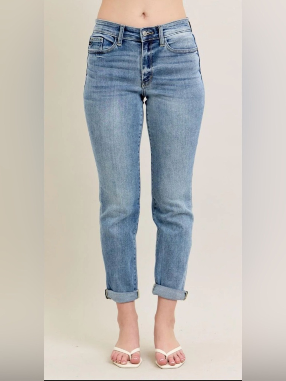 Judy Blue Mid Rise Boyfriend Jeans Light Stone Wash 20W NWT 💙🩵💙